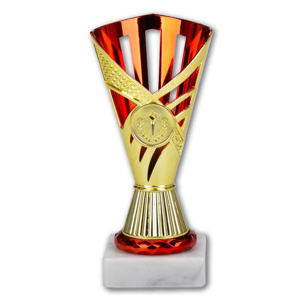 Günstiger Pokal in rot-gold 