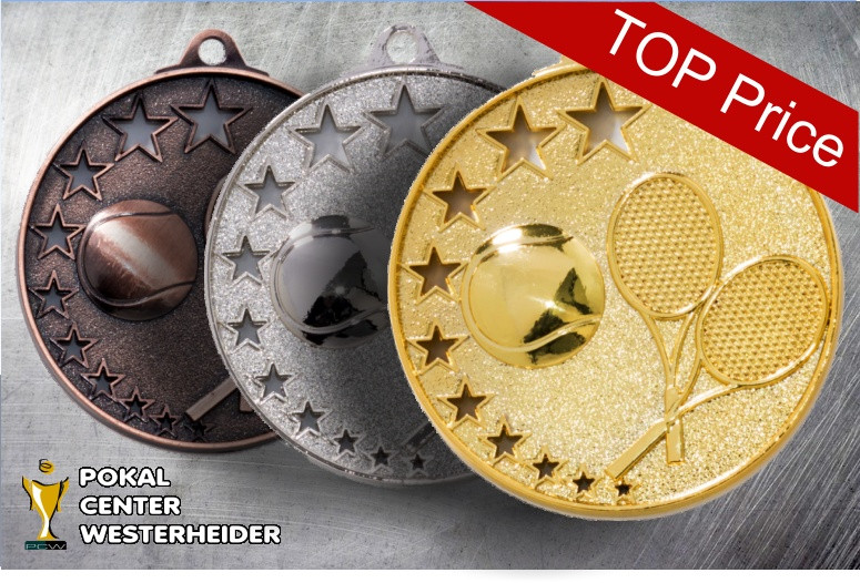 Tennis Medaille "Star" Gold