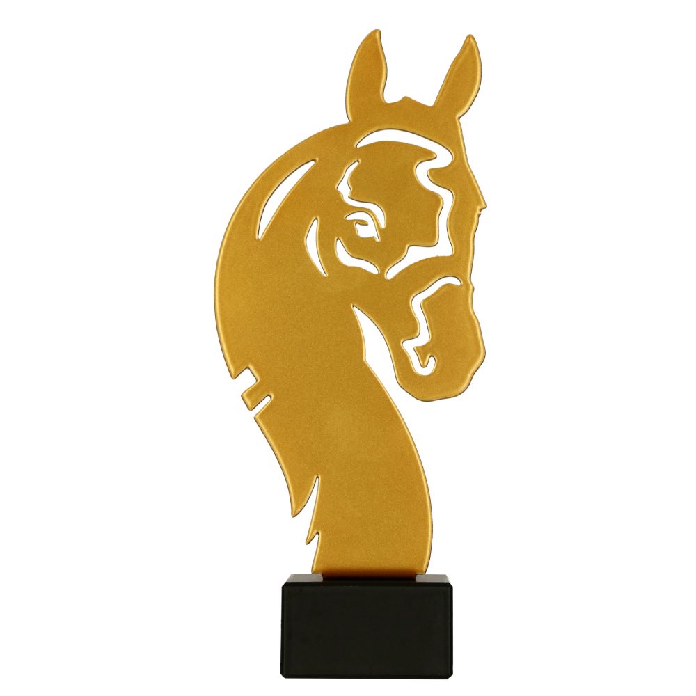 Reitsport Pokal Trophäe "Golden Horse" aus Metall
