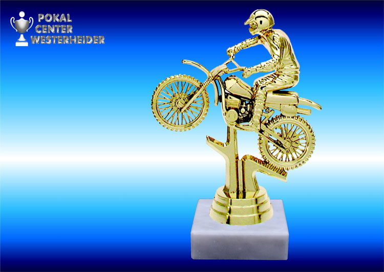 Motocrossfiguren Trophäe in goldglanz